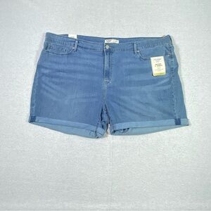 Levi Strauss Signature Gold Denim Shorts Women's 24 Blue Mid Rise Cuffed NWT